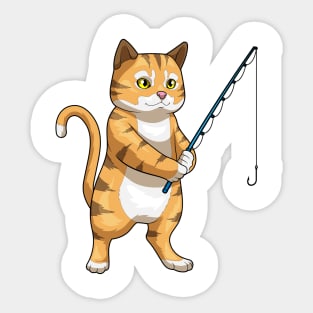 Cat Fisher Fishing rod Fishing Sticker